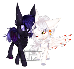 Size: 2736x2572 | Tagged: safe, artist:minelvi, imported from derpibooru, oc, oc only, pegasus, pony, chest fluff, colored hooves, duo, ear fluff, eyelashes, nuzzling, pegasus oc, signature, simple background, transparent background, wings