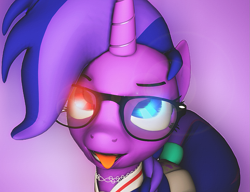 Size: 1139x877 | Tagged: safe, imported from derpibooru, oc, oc:valentine dazzle, unicorn, 3d, ahegao, bust, eyes rolling back, heterochromia, horn, open mouth, source filmmaker, tongue out, unicorn oc, valentine dazzle