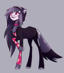 Size: 2342x2676 | Tagged: safe, artist:1an1, imported from derpibooru, avian, bird, bird pone, demon, demon pony, pony, avian demon, bird demon, clothes, helluva boss, octavia (helluva boss), ponified, solo