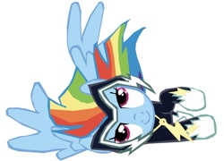 Size: 1227x881 | Tagged: safe, artist:benpictures1, imported from derpibooru, rainbow dash, zapp, pegasus, pony, power ponies (episode), cute, dashabetes, female, inkscape, power ponies, simple background, solo, vector, white background