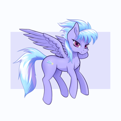 Size: 1700x1700 | Tagged: safe, artist:aquaticvibes, imported from derpibooru, cloudchaser, pegasus, pony, female, lidded eyes, mare, simple background, smiling, solo, spread wings, wings