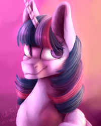 Size: 4000x5000 | Tagged: safe, artist:themessyfangirl, imported from derpibooru, twilight sparkle, pony, unicorn, bust, portrait, solo