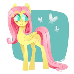 Size: 1080x1080 | Tagged: safe, artist:miki.mp4, imported from derpibooru, fluttershy, pegasus, pony, blushing, cute, shyabetes, solo