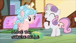 Size: 1280x720 | Tagged: safe, edit, edited screencap, imported from derpibooru, screencap, cozy glow, sweetie belle, marks for effort, cozybelle, female, lesbian, shipping