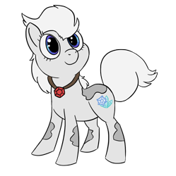 Size: 1262x1268 | Tagged: safe, artist:racingwolf, imported from derpibooru, oc, oc:snowcrystal, earth pony, growlithe, pony, cutie mark, jewelry, necklace, pokémon, ponified