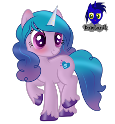 Size: 3840x4154 | Tagged: safe, artist:damlanil, imported from derpibooru, izzy moonbow, pony, unicorn, spoiler:g5, blushing, cute, female, g5, horn, izzy, leg fluff, mare, shiny, shiny mane, show accurate, simple background, solo, transparent background, vector