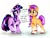 Size: 3584x2689 | Tagged: safe, artist:liaaqila, imported from derpibooru, sunny starscout, twilight sparkle, earth pony, pony, unicorn, spoiler:g5, braid, dialogue, eyebrows, female, floppy ears, g4, g4 to g5, g5, high res, looking at each other, mare, open mouth, sunny and her heroine, traditional art, unicorn twilight, unshorn fetlocks