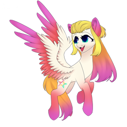 Size: 1280x1280 | Tagged: safe, artist:citrus-flamingo, imported from derpibooru, oc, oc only, oc:exotic pop, pegasus, pony, female, open mouth, simple background, solo, transparent background
