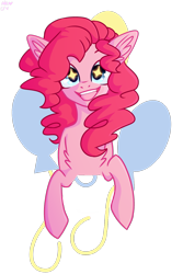 Size: 1000x1500 | Tagged: safe, artist:citrus-flamingo, imported from derpibooru, pinkie pie, earth pony, pony, chest fluff, cutie mark background, female, simple background, solo, starry eyes, transparent background, wingding eyes