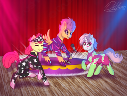 Size: 1024x768 | Tagged: safe, artist:delfinaluther, imported from derpibooru, screencap, apple bloom, scootaloo, sweetie belle, earth pony, pegasus, pony, unicorn, the show stoppers, cutie mark crusaders