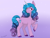 Size: 2600x2000 | Tagged: safe, artist:peachyloaf, imported from derpibooru, izzy moonbow, pony, unicorn, backwards cutie mark, fanart, female, g5, mare, mlpg5, raised hoof, smiling, solo, unshorn fetlocks