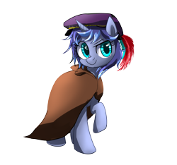 Size: 2824x2640 | Tagged: safe, artist:ce2438, imported from derpibooru, oc, oc only, oc:moonlight toccata, pony, unicorn, clothes, female, hat, raised hoof, simple background, solo, transparent background