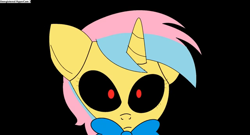 Size: 640x346 | Tagged: artist needed, safe, artist:pagiepoppie12345, imported from derpibooru, screencap, oc, oc:glimmer sparkles, pony, robot, robot pony, unicorn, 1000 hours in ms paint, animatronic, animatronic pony, black sclera, bowtie, female, five nights at freddy's, five nights at pinkie's, mare, roboticization, unregistered hypercam