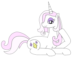 Size: 3026x2448 | Tagged: safe, artist:supahdonarudo, imported from derpibooru, fleur-de-lis, unicorn, series:fleurbuary, lying down, prone, simple background, transparent background