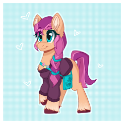 Size: 2000x2000 | Tagged: safe, artist:dreamy, artist:lionbun, artist:littledreamycat, imported from derpibooru, sunny starscout, earth pony, pony, braided ponytail, clothes, cute, female, g5, mare, mlp movie, solo, sweater