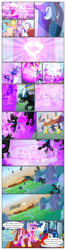 Size: 612x2312 | Tagged: safe, artist:newbiespud, edit, edited screencap, imported from derpibooru, screencap, applejack, fluttershy, pinkie pie, princess cadance, queen chrysalis, rainbow dash, rarity, shining armor, twilight sparkle, alicorn, changeling, changeling queen, earth pony, pegasus, pony, unicorn, comic:friendship is dragons, a canterlot wedding, season 2, applejack's hat, armor, changeling slime, clothes, comic, cowboy hat, dialogue, explosion, eyelashes, eyes closed, female, filly, glowing horn, grin, hat, helmet, horn, male, mane six, mare, open mouth, outdoors, raised hoof, royal guard, screencap comic, sitting, smiling, teeth, trotting, unicorn twilight, wings