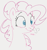 Size: 600x641 | Tagged: safe, artist:dotkwa, pinkie pie, earth pony, pony, bust, female, mare, portrait, simple background, sketch, smiling, sniffing, solo