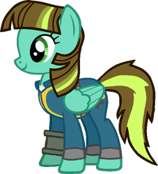 Size: 543x597 | Tagged: safe, artist:pegasski, imported from derpibooru, oc, oc only, oc:aqua haze, pegasus, pony, fallout equestria, base used, clothes, eyelashes, female, mare, pegasus oc, simple background, smiling, solo, transparent background, vault suit, wings