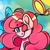 Size: 1080x1080 | Tagged: safe, alternate version, artist:tessa_key_, imported from derpibooru, oc, oc only, butterfly, earth pony, pony, bow, bust, colored, earth pony oc, hair bow, not pinkie pie, one eye closed, outdoors, smiling, solo, sun, wink