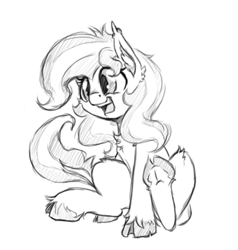 Size: 956x1006 | Tagged: safe, artist:alazak, imported from derpibooru, oc, oc only, oc:pearl, earth pony, pony, monochrome, solo