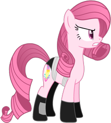 Size: 1450x1601 | Tagged: safe, artist:muhammad yunus, artist:tanahgrogot, imported from derpibooru, oc, oc only, oc:annisa trihapsari, earth pony, pony, angry, clothes, crossover, female, grin, mare, not rarity, pink body, pink hair, simple background, smiling, solo, star wars, transparent background, vector