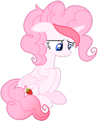 Size: 654x813 | Tagged: safe, artist:muhammad yunus, artist:tanahgrogot, imported from derpibooru, oc, oc only, oc:strawberries, alicorn, pony, alicorn oc, base used, cute, cutie mark, female, horn, mare, not pinkie pie, simple background, solo, tail, transparent background, vector, wings