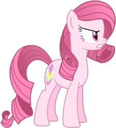 Size: 1450x1601 | Tagged: safe, alternate version, artist:muhammad yunus, artist:tanahgrogot, imported from derpibooru, oc, oc only, oc:annisa trihapsari, earth pony, pony, angry, earth pony oc, female, gritted teeth, mare, not rarity, pink body, pink hair, simple background, solo, transparent background, vector