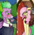 Size: 386x397 | Tagged: safe, artist:solarist97, imported from derpibooru, fluttershy, spike, dragon, pegasus, pony, adult, adult spike, blushing, clothes, dress, female, flutterspike, male, mare, necktie, older, older spike, shipping, story included, straight, suit, winged spike, wings