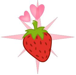 Size: 1006x988 | Tagged: safe, artist:muhammad yunus, artist:tanahgrogot, imported from derpibooru, oc, oc:strawberries, cutie mark, cutie mark only, food, heart, no pony, simple background, strawberry, transparent background