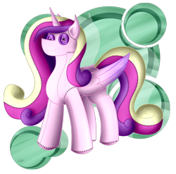 Size: 1436x1420 | Tagged: safe, artist:thebenalpha, imported from derpibooru, princess cadance, alicorn, original species, plush pony, pony, buttons, female, mare, plushie, simple background, solo, toy, transparent background