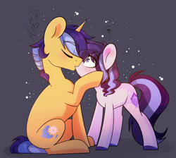 Size: 1280x1148 | Tagged: safe, artist:cloud-fly, imported from derpibooru, oc, oc only, pony, unicorn, female, kissing, male, mare, stallion