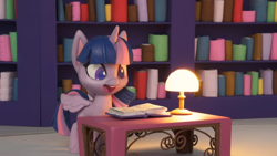 Size: 1920x1080 | Tagged: safe, imported from derpibooru, screencap, twilight sparkle, alicorn, pony, book filled adventure, my little pony: pony life, my little pony: stop motion short, book, g4.5, lamp, pony life, solo, stop motion, twilight sparkle (alicorn)