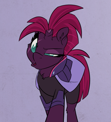 Size: 809x895 | Tagged: safe, artist:light262, imported from derpibooru, tempest shadow, pony, unicorn, bed hair, broken horn, female, horn, mare, messy mane, solo