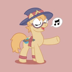 Size: 2000x2000 | Tagged: safe, artist:mediocremare, imported from derpibooru, earth pony, pony, female, glasses, little witch academia, lotte yanson, mare, music notes, ponified, simple background, solo