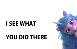 Size: 1216x788 | Tagged: safe, imported from derpibooru, izzy moonbow, pony, unicorn, g5, i see what you did there