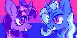 Size: 1996x1000 | Tagged: artist needed, source needed, safe, imported from derpibooru, trixie, twilight sparkle, bisexual pride flag, female, lesbian, pride, pride flag, shipping, twixie
