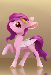 Size: 894x1299 | Tagged: safe, artist:dusthiel, imported from derpibooru, pipp petals, pegasus, pony, adorapipp, cute, female, g5, looking at you, mare, pipp, raised hoof, smiling, solo, unshorn fetlocks