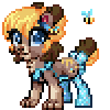 Size: 100x100 | Tagged: safe, artist:avui, imported from derpibooru, oc, oc:honeycub, bee, hybrid, insect, animated, half pony, pixel art
