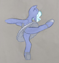 Size: 1458x1573 | Tagged: artist needed, safe, artist:saby, imported from derpibooru, sugarcoat, earth pony, pony, equestria girls, /mlp/, 4chan, alternate hairstyle, arabesque, backbend, ballerina, ballet, ballet slippers, bipedal, clothes, colored sketch, dancing, drawthread, equestria girls ponified, eyes closed, gray background, ponified, simple background, solo, standing, standing on one leg, tutu