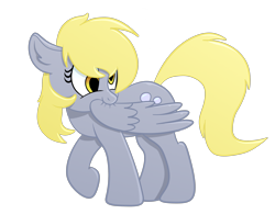 Size: 3003x2346 | Tagged: safe, artist:xppp1n, artist:yoditax, color edit, edit, imported from ponybooru, derpy hooves, pegasus, pony, colored, nom, simple background, solo, transparent background