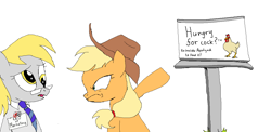 Size: 1278x624 | Tagged: safe, artist:softlava, applejack, derpy hooves, ceo of marketing, simple background, white background