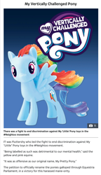 Size: 662x1152 | Tagged: safe, imported from derpibooru, rainbow dash, my little pony logo, op is a duck, op is trying to start shit, parody, the sun news, weird, wtf