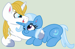 Size: 650x428 | Tagged: safe, artist:jadeharmony, artist:jadethepegasus, imported from derpibooru, prince blueblood, trixie, bluetrix, female, male, shipping, straight