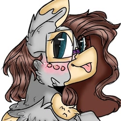 Size: 612x612 | Tagged: safe, artist:coco_loves_art, artist:cocolove2176, imported from derpibooru, oc, oc only, pegasus, pony, :p, blushing, bust, chest fluff, female, glasses, mare, pegasus oc, simple background, solo, tongue out, white background, wings