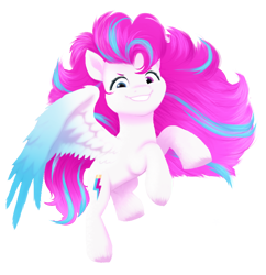 Size: 766x791 | Tagged: safe, artist:unoriginai, imported from derpibooru, zipp storm, pegasus, pony, spoiler:g5, colored wings, evil grin, female, g5, gradient wings, grin, heterochromia, looking at you, mare, simple background, smiling, solo, teeth, transparent background, wings, zipp