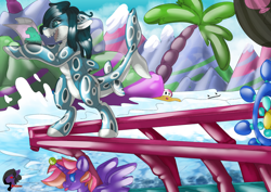 Size: 3048x2160 | Tagged: safe, artist:brainiac, derpibooru exclusive, imported from derpibooru, oc, oc only, oc:mirin, original species, shark, shark pony, commission, female, mare, pool toy, solo