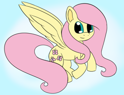 Size: 858x658 | Tagged: safe, artist:puppyhowler, imported from derpibooru, fluttershy, pegasus, pony, cute, shyabetes, solo