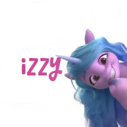 Size: 720x720 | Tagged: safe, edit, edited screencap, imported from derpibooru, screencap, izzy moonbow, pony, unicorn, spoiler:g5, g5, name