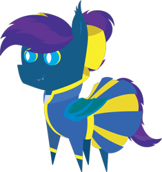 Size: 5699x6073 | Tagged: safe, artist:tikibat, derpibooru exclusive, imported from derpibooru, oc, oc only, oc:stardust, oc:stardust(cosmiceclipse), bat pony, pony, bat pony oc, bat wings, bow, clothes, crossdressing, dress, ear fluff, eyeshadow, fangs, hair bow, jumpsuit, makeup, male, membranous wings, simple background, slit eyes, slit pupils, solo, stallion, transparent background, vault suit, wings
