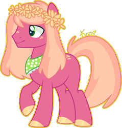 Size: 2072x2169 | Tagged: safe, artist:kurosawakuro, imported from derpibooru, oc, oc only, pony, base used, floral head wreath, flower, male, offspring, parent:big macintosh, parent:cheerilee, parents:cheerimac, simple background, solo, stallion, transparent background